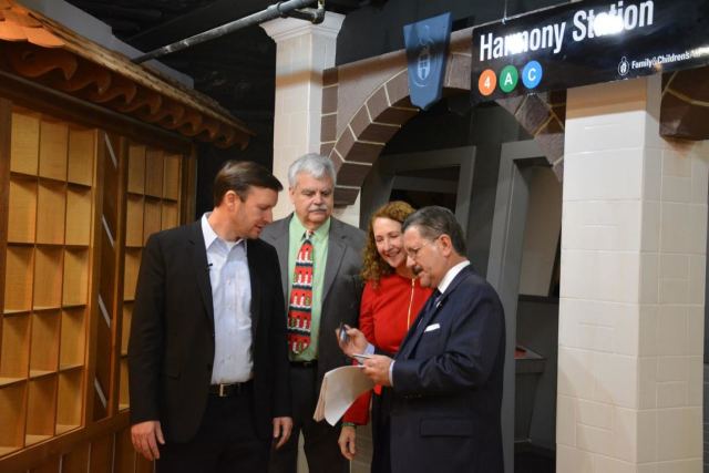 U.S. Sen. Chris Murphy, state Rep. Bob Godfrey and U.S. Rep. Elizabeth Esty, all Democrats, tour the facilities at Family & Children's Aid with former Danbury Mayor Gene Eriquez.